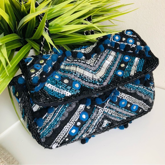 Zara Handbags - 💙ZARA | Jewelled shoulder bag